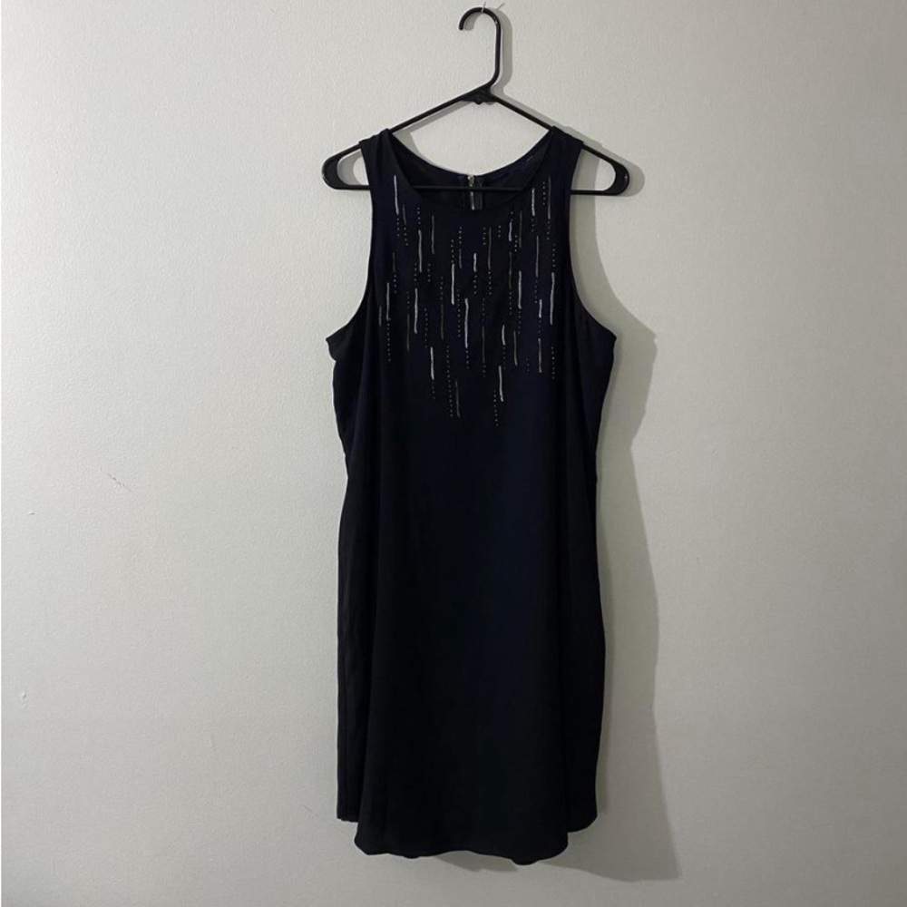 Apt. 9 Gold and Silver Embellished Black Sheath Dress Size Large (estimated)